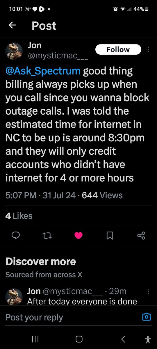 AmandaAndr36030's tweet photo. @kennybeckWXII This is the tweet I saw from their page and I called billing and they said they would credit my account also. https://t.co/3h8Lx6he79