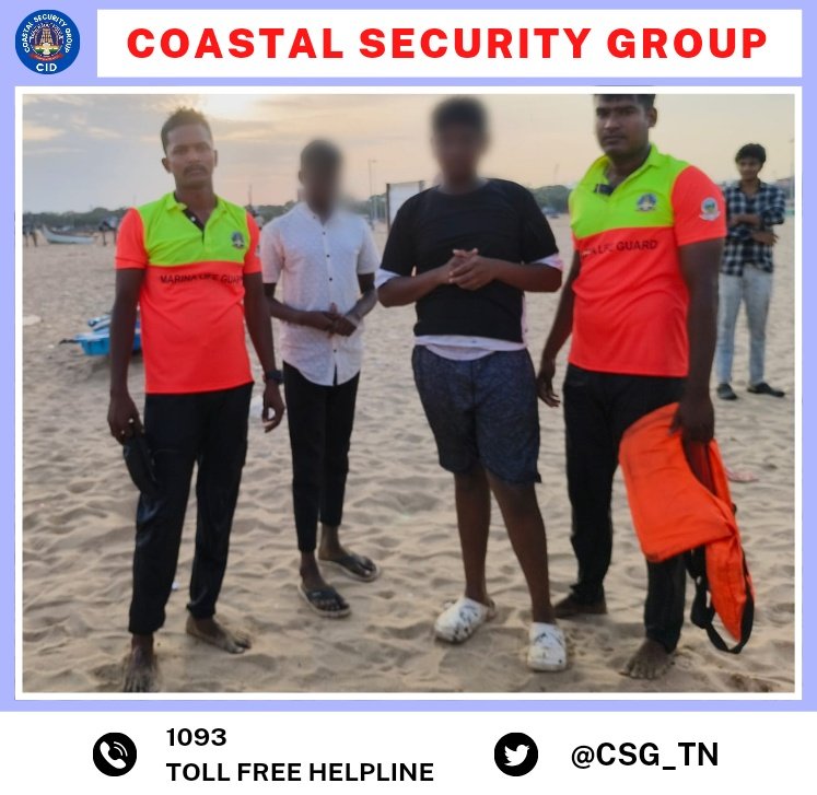 CSG_TN's tweet image. Team Marina Lifeguard Unit of @CSG_TN @tnpoliceoffl rescued two persons who were about to drown at Marina Beach.
