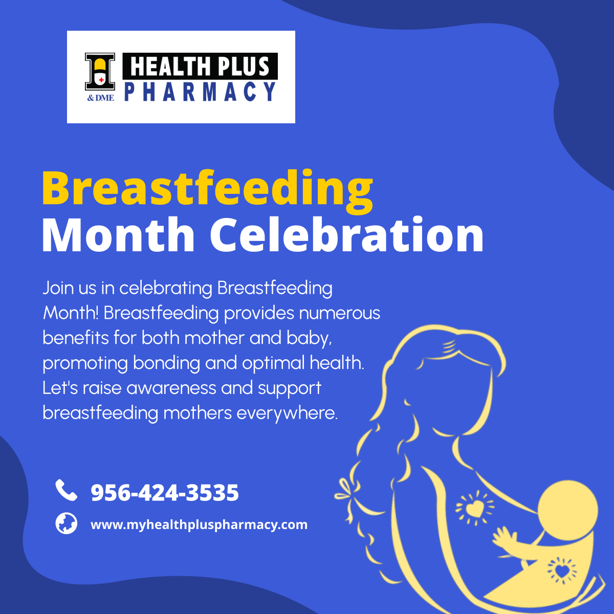 Healthplusphar's tweet photo. Happy Breastfeeding Month! Let's celebrate the beauty and importance of breastfeeding in nurturing healthy babies and families. 

#Pharmacy #MissionTX #BreastfeedingMonth https://t.co/4WEhAQ7vKu
