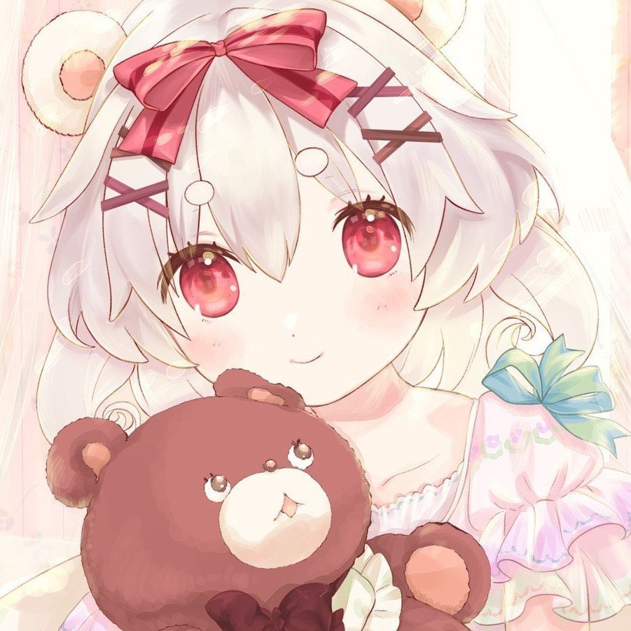 ursachama's tweet photo. im going to start streaming/tweeting more so heres a reintroduction tweet!!! im ursa polaris, a silly and cursed pizzly bear #ENVtuber who wants to lock up my viewers on a farm! im normal! my twitch is https://t.co/ME2lXyQxpj :D come closer!!!! i bite!!!!!!! https://t.co/3nVDy0UyLV