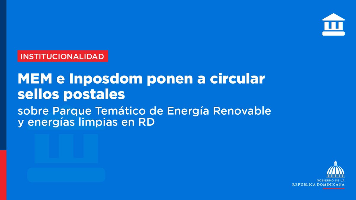 Comunicaciondo's tweet photo. El @EnergiayMinasRD y el @InposdomRD pusieron en circulación dos sellos postales alusivos a la importancia del Parque Temático de Energía Renovable y a la expansión de las energías limpias en la República Dominicana.
https://t.co/hnAIs0TXe0

#Institucionalidad #ComunicacionesDO https://t.co/okXI3JSQFO