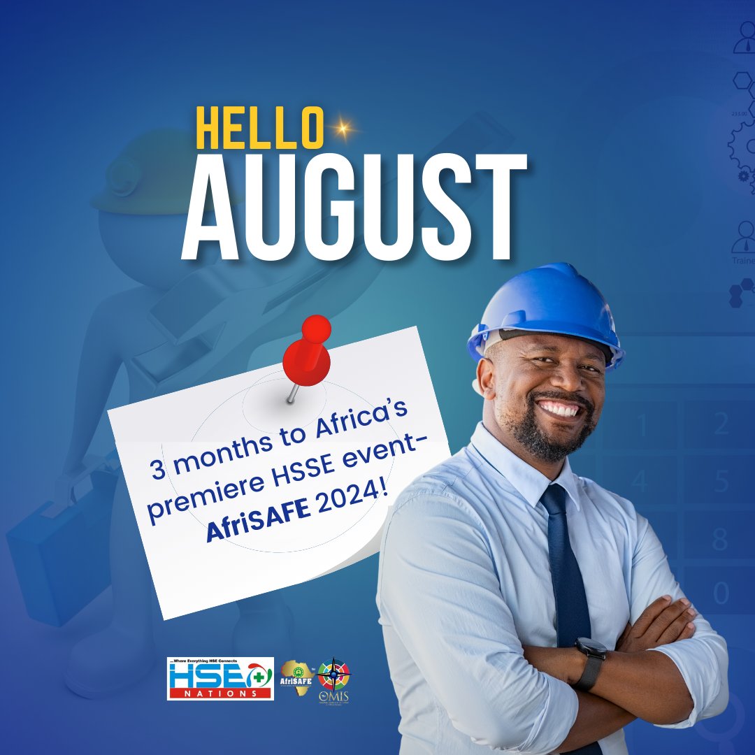 HSENations's tweet image. 🎉Happy new month!

The amazing month of August draws us closer to building a safer Africa at Africa’s premier HSSE Event- #AfriSAFE.

Get ready! 

afrisafe.org

#3MonthsToGo #HSENations #AfriSAFE #TheOMIS #NewMonth #August