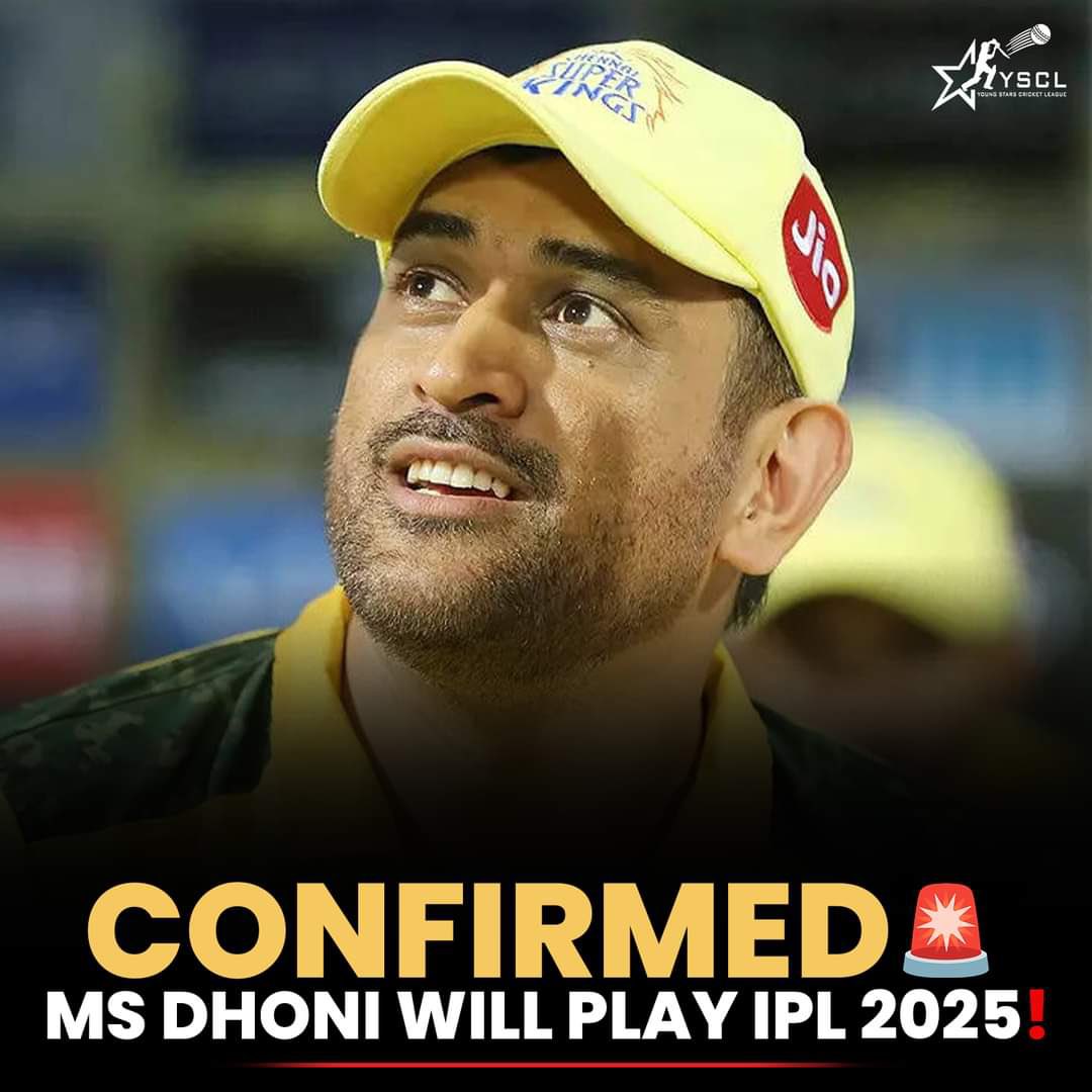 Flash_Bites's tweet photo. MS Dhoni could continue playing for Chennai Super Kings (CSK) if the Indian Premier League (IPL) allows for a sufficient number of player retentions, ideally 5 or 6.
#YSCL #MSDhoni #ChennaiSuperKings #CricketNews #CricketUpdate https://t.co/2kq9rYnGkR