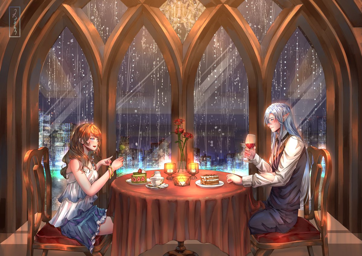 Comms work result for @/shatollacakes 🥰🧡🧡
A warm and fancy dinner ✨

It's August!! Wishing everyone a wonderful month ahead 🧡🧡🧡