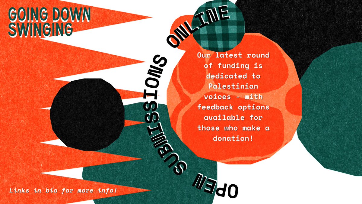 We're opening up submissions to Palestinian voices and to the general public who make a donation to a Palestinian aid organisation. What are you waiting for? Send a submission our way! goingdownswinging.org.au/submission-gui…