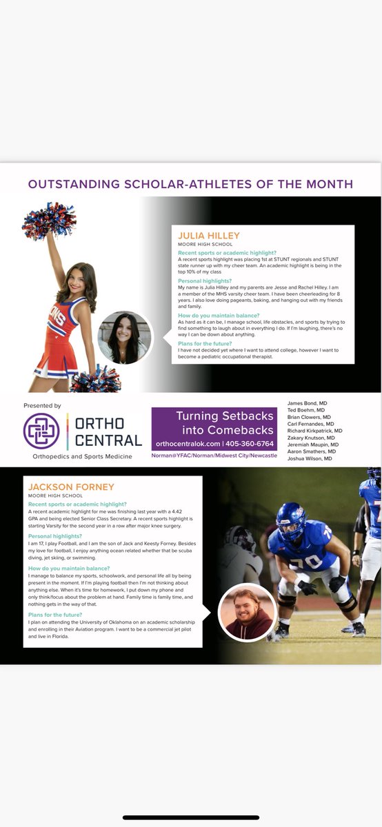 JacksonForney1's tweet photo. Honored to be in the Cleveland County Magazine as one of this months โOutstanding Scholar-Athletes of the Monthโ ๐๐๐๐๐
Excited for the season and school to start!
#1lion @moorelion_fb @CoachGBryant
@JRRStark #BryantBuilt https://t.co/SgFdy30uqr