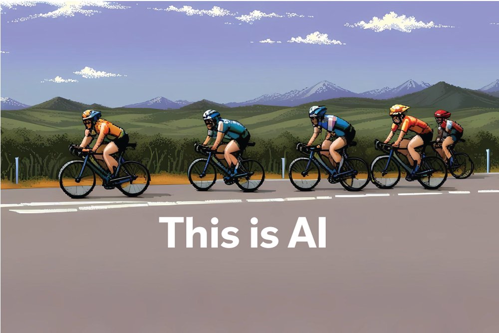 jonlurie's tweet photo. In 10 days (August 10), I'm bicycling 68 miles to support cancer care at Boulder Community Health. Please consider a $10 donation to this worthy cause. The art is AI, but the ride and the cause are real.  See the link in the comments below. https://t.co/bZgeperzjq