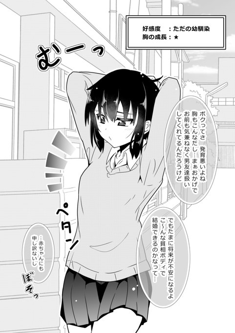 今日は「あの日」らしいので…好きになる度に身体の一部が成長していく幼馴染さん。(1/7) 