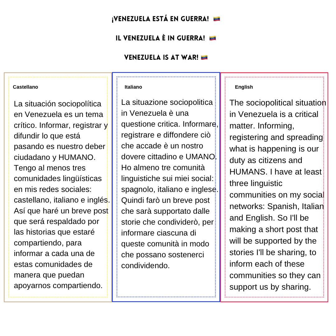 cateclas's tweet photo. ¡VENEZUELA ESTÁ EN GUERRA! 🇻🇪
IL VENEZUELA È IN GUERRA! 🇻🇪
VENEZUELA IS AT WAR! 🇻🇪 https://t.co/vvXMoNjAXz