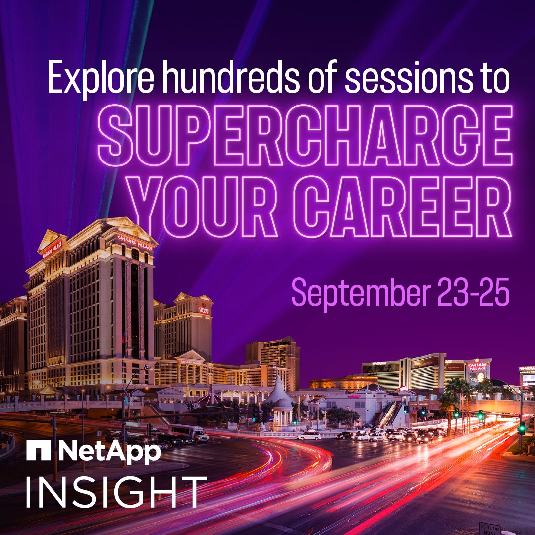 #NetAppINSIGHT can only mean one thing....

It's time to elevate your expertise with in-depth technical content, dive into diverse customer stories, and engage in discussions about what matters most to YOU!

Plan your week using our session catalog: ntap.com/3AgLCy0