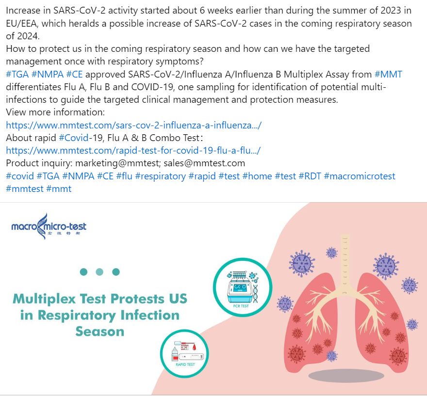 MacroMicroTest's tweet image. How to protect us in the coming respiratory season and how can we have the targeted management once with respiratory symptoms?
Click:
mmtest.com/sars-cov-2-inf…
#COVID19 
#covid #flu