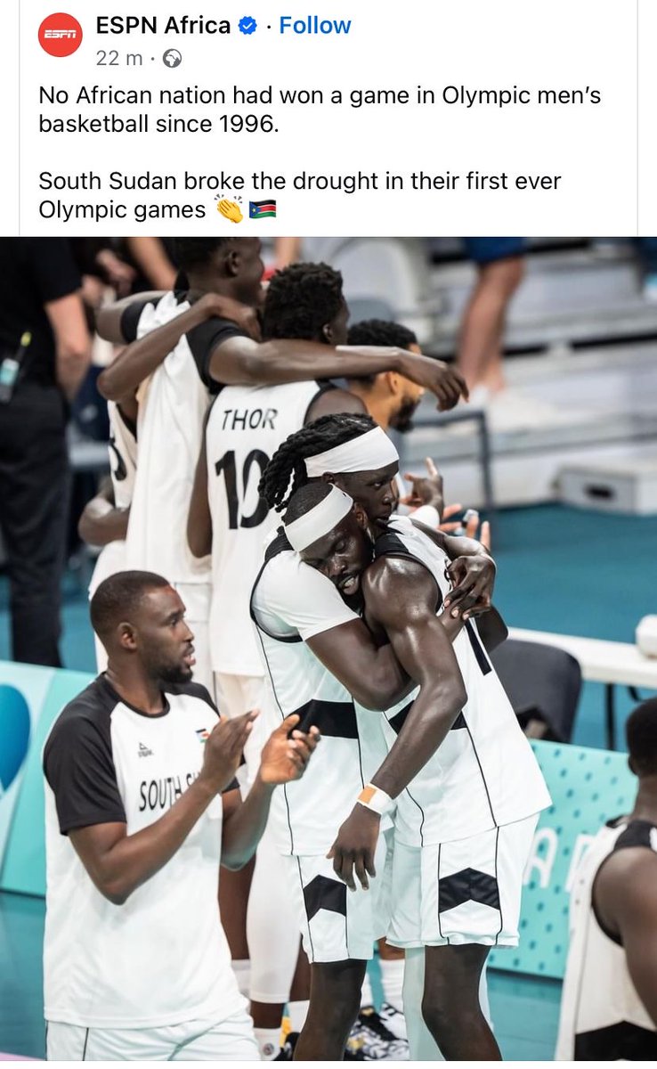 Dr. Majak D'Agoôt (@aquaengnoq) on Twitter photo Today’s basketball game between USA (103 pts) & South Sudan (86 pts) is the best ever I’ve watched in this Olympics. Specially, speed, style, confidence & energy.
Congrats Bright Stars. Thank you Africa for taking interest in the game. <a href="/RailaOdinga/">Raila Odinga</a> has shown solidarity here! Today’s basketball game between USA (103 pts) & South Sudan (86 pts) is the best ever I’ve watched in this Olympics. Specially, speed, style, confidence & energy.
Congrats Bright Stars. Thank you Africa for taking interest in the game. <a href="/RailaOdinga/">Raila Odinga</a> has shown solidarity here!
