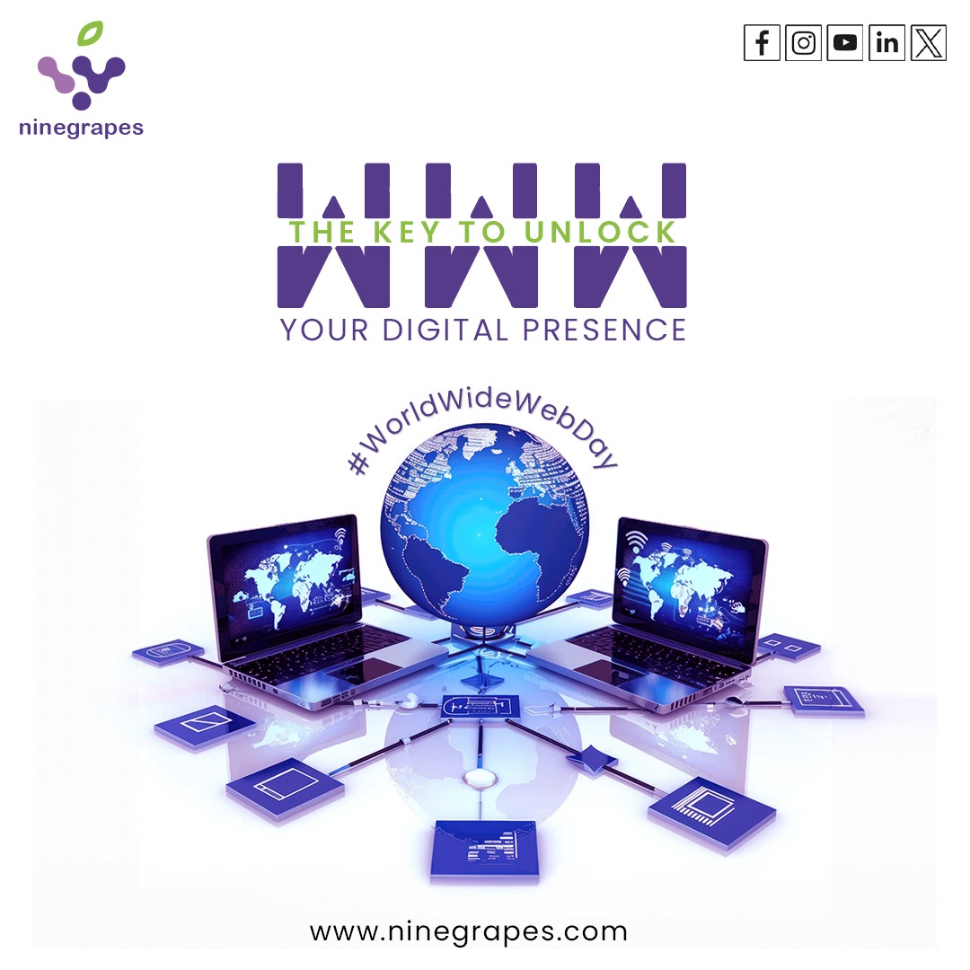 ninegrapesindia's tweet photo. If you want to unlock your digital presence, you need a key and that is the one and only WWW.
Get the key and soar high. Happy World Wide Web Day.
#www #worldwebwide #worldwebwideday #ninegrapes #website #url #searchurl #searchkeyword #seo https://t.co/n3BpRhQELd