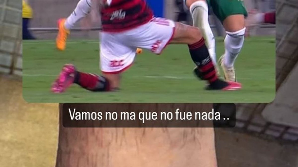 Meia Flamengo, Pulgar publica foto de tornozelo e ironiza VAR; veja imagem lance.com.br/flamengo/meia-…