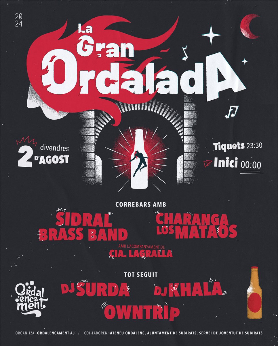 Moltes hores de feina invertides amb il·lusió per fer de la nit de demà una de les millors de l'any. Jo de vosaltres no m'ho perdria, després vénen els plors!
Som-hi! 🍻
#ordalencament