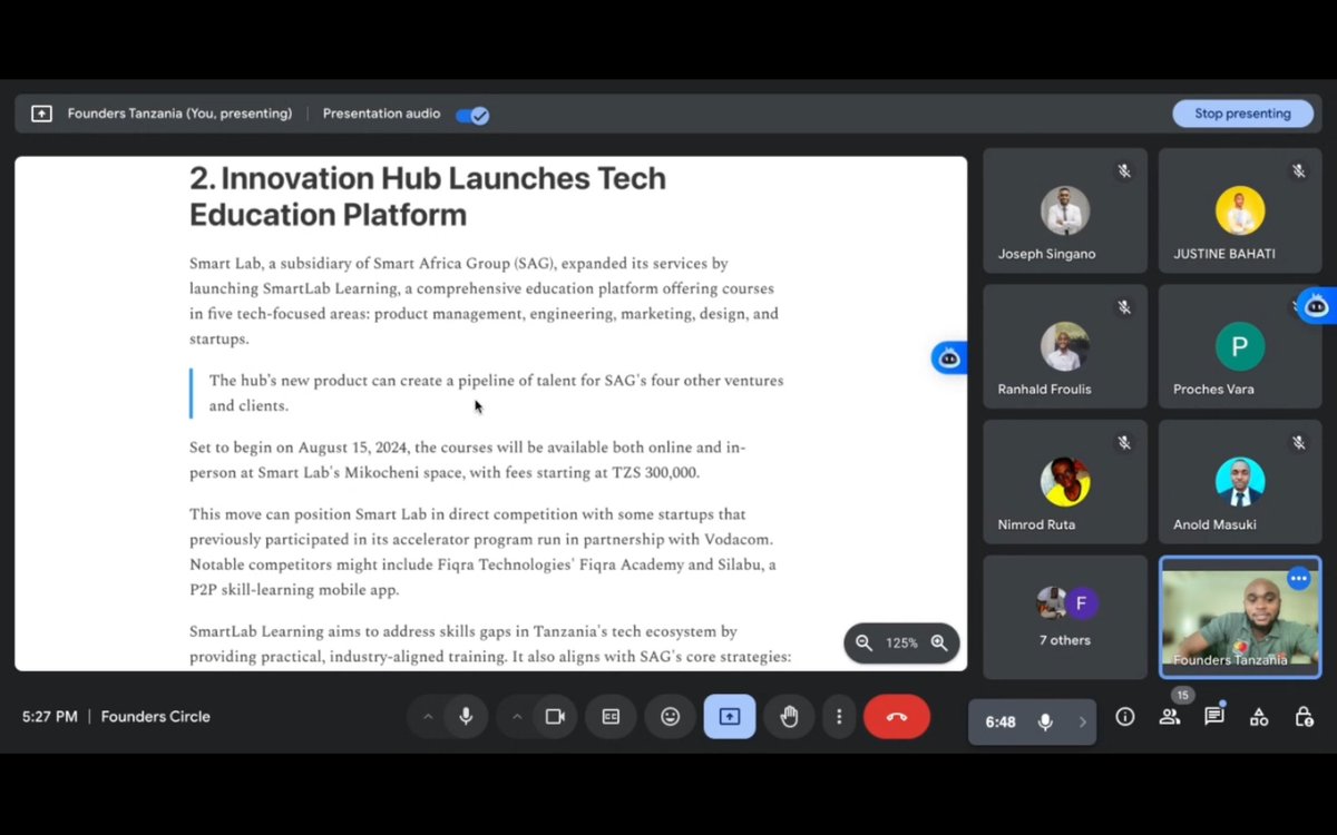 In this engaging session, our esteemed hosts and guests discussed the latest developments in the startup ecosystem, published by Atoms &amp; Bits covering news from July 14 - July 20 and how they impact Tanzanian startups.

🎥 Watch the Full Recording Here: youtu.be/OYkUsVB0sW0