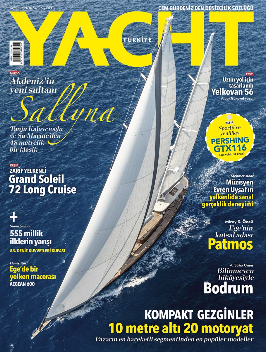 Ağustos 2024 Sayısı bayilerde!
- 10 metre altı 20 motoryat
- KAPAK: 48 metrelik klasik SALLYNA
Derginiz size gelsin 👇🏼
dergiburda.com
n11.com
hepsiburada.com
trendyol.com
amazon.com.tr
ciceksepeti.com