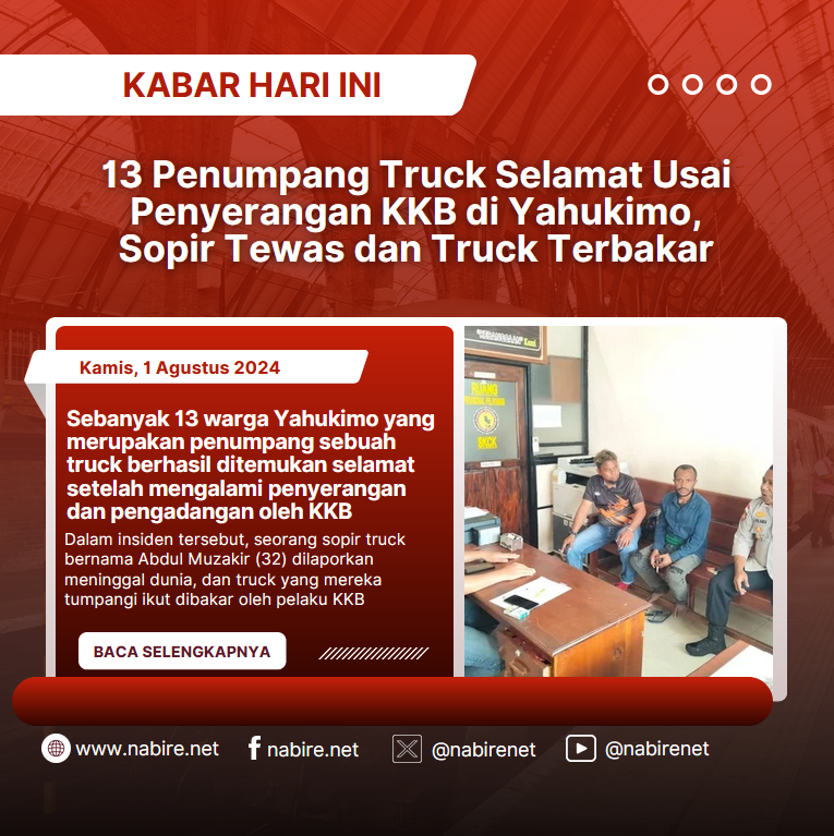 nabirenet's tweet image. 13 Penumpang Truck Selamat Usai Penyerangan KKB di Yahukimo, Sopir Tewas dan Truck Terbakar
nabire.net/13-penumpang-t…
#yahukimo #papua #viral #kkb #opm
