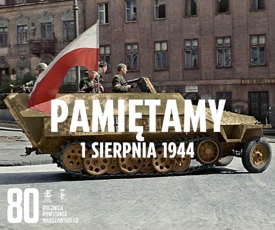 🇵🇱 𝟏 𝐒𝐈𝐄𝐑𝐏𝐍𝐈𝐀 𝟏𝟗𝟒𝟒.  🇵🇱

80 lat temu wybuchło Powstanie Warszawskie. W sercu mieli pragnienie o wolności. Bohaterscy Powstańcy walczyli za ojczyznę, o swoich przyjaciół i rodziny. 
Chcieli być wolni i wolność zawdzięczać sobie samym. 
Oddaj im hołd. 𝐖