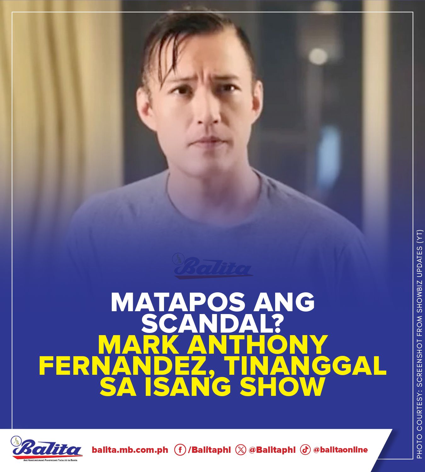 Balita on X: Tinanggal daw ang aktor na si Mark Anthony Fernandez sa TV  series ng Viva One na “The Rain in España” matapos umanong kumalat ang video  scandal niya. MAKI-BALITA: t.cocqqG36AWma @