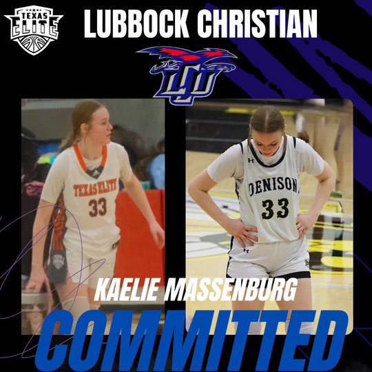 kaelie_mass33's tweet photo. I’m proud to announce my commitment to Lubbock Christian University! I’m grateful God has given me this opportunity to continue my basketball journey at the next level! Thank you to all of my coaches, teammates, and family who have supported me and gotten me to this point!❤️💙🤍 https://t.co/0a2q8eW4UP