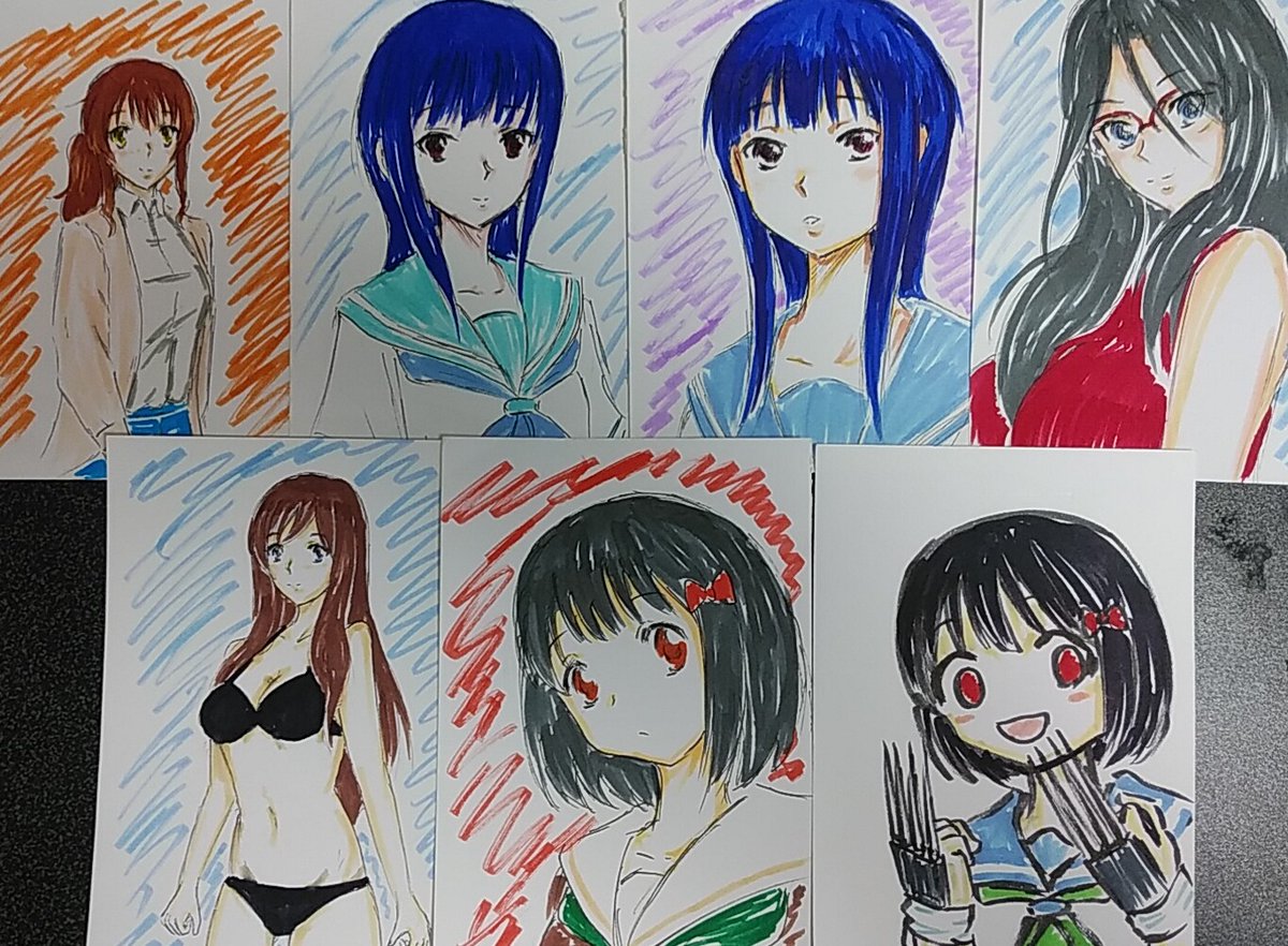 #今月描いた絵を晒そう
ユーフォ関連、7月分。
ロス引き摺ってて全然描けてない。
Blu-ray1巻も2巻も手つかず。
いい加減、立ち直らねば。 