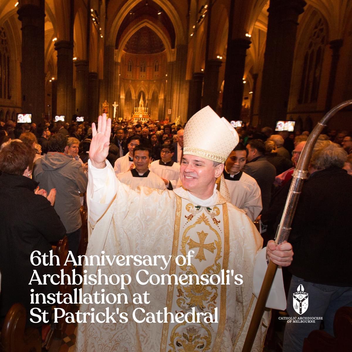 Melbourne Catholic (@catholicmelb) on Twitter photo Congratulations to <a href="/BishopComensoli/">Archbishop Peter A Comensoli</a> on the 6th anniversary of his installation at St Patrickās Cathedral! His journey with us has been filled with grace and compassion. We ask everyone to join in prayer for his continued guidance and blessings. š
š·: Casamento Photography Congratulations to <a href="/BishopComensoli/">Archbishop Peter A Comensoli</a> on the 6th anniversary of his installation at St Patrickās Cathedral! His journey with us has been filled with grace and compassion. We ask everyone to join in prayer for his continued guidance and blessings. š
š·: Casamento Photography