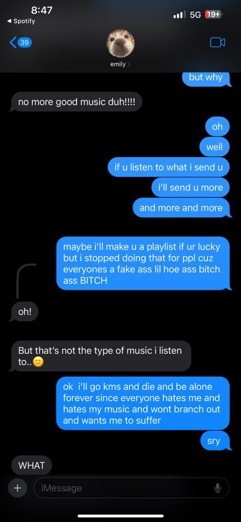 yeah this is why i dont talk to anyone about music anymore noone ever likes it or wants to even try listening 🥲 I LISTEN TO MORE THAN JUST VKEI GUYS!