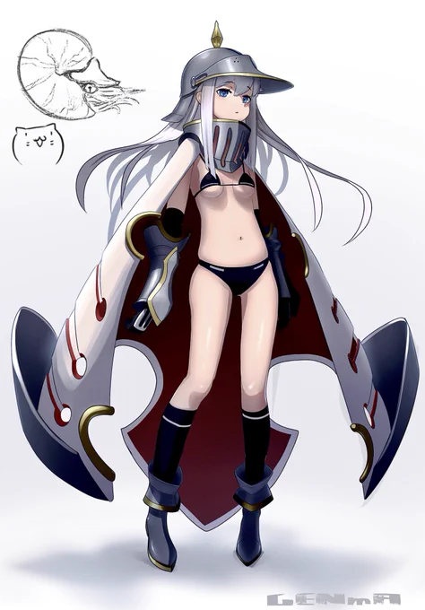 #イラストオウムガイの目はとてもシンプルでレンズや絞りを省いて、真ん中に小さな穴が空いてるだけその小さな小さな穴から光を取り込んで視覚情報を得ているよオウムガイ凄いや 