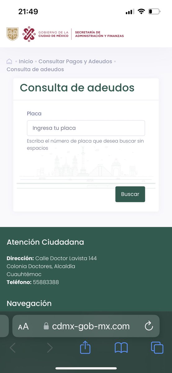 ¡Cuidado, gente!
Por si le llega a alguien, esto es falso como moneda de tres centavos y medio. La página no es la de <a href="/Finanzas_CDMX/">Secretaría de Administración y Finanzas Cd. de Méx</a>