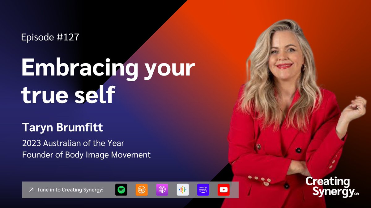 synergyIQ's tweet photo. New Episode Alert! 🎙️

Join us as @tarynbrumfitt, 2023 Australian of the Year and founder of the Body Image Movement, shares her journey from personal struggles to global impact. 🌍✨

🎧 Tune in now: https://t.co/vYANQvMgbf

 #BodyImageMovement #SelfLove #BodyPositivity https://t.co/JhveO8QMRL