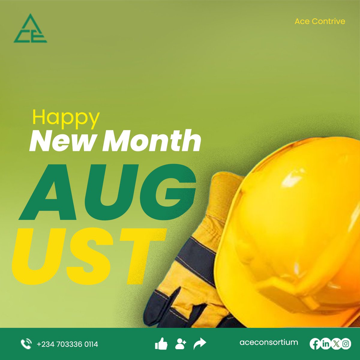 AceConsortium_'s tweet image. "Welcome to August! Let’s build a brighter future together. From foundations to finish, we're dedicated to making your construction dreams a reality. #NewMonth #BuildingTheFuture #ConstructionGoals"