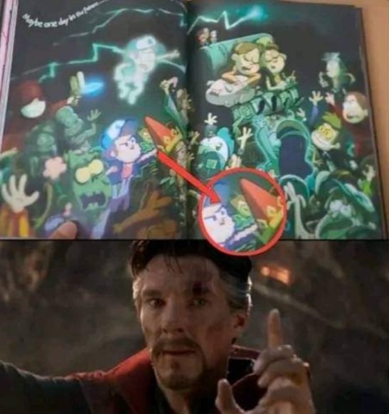 Xirosboy's tweet photo. 🌲Only in ONE reality did they win...
#GravityFalls #gravityfallsfanart #billbook #Disney #DipperPines #meme #doctorstrange #marvel #ilustration #fanart #digitalart https://t.co/K6HkmQi7pt