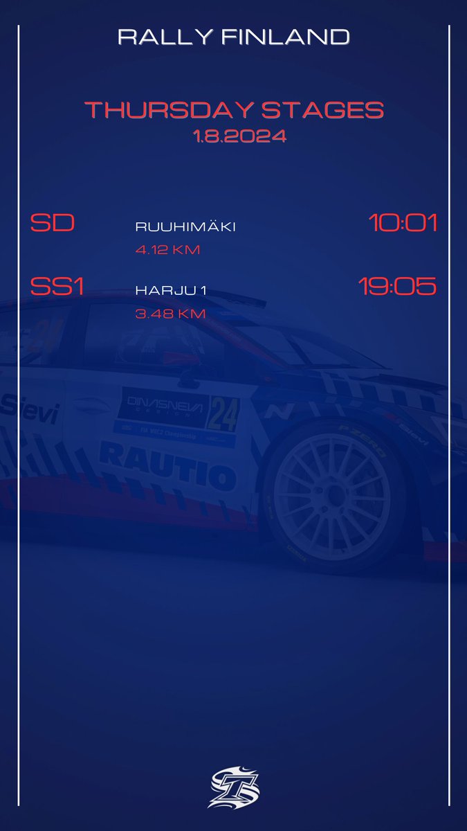 Hyvää huomenta! It's almost time to hit the Ruuhimäki shakedown here in Rally Finland, see you there 🤘

#HMSGofficial #WRC2 #RallyFinland <a href="/OfficialWRC/">FIA World Rally Championship</a> <a href="/RallyFinland/">Secto Rally Finland</a>