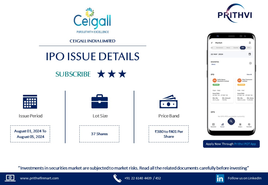 prithvifinmart's tweet photo. Ceigall India Limited - IPO
 
Report link attached: https://t.co/kgoGFrgMkV

Disclaimer link: https://t.co/XKXjIolwc7

Apply through Prithvi POT App directly or through UPI mandate

Follow us on LinkedIn: https://t.co/6lvatUohZI https://t.co/QaVLjEwraX