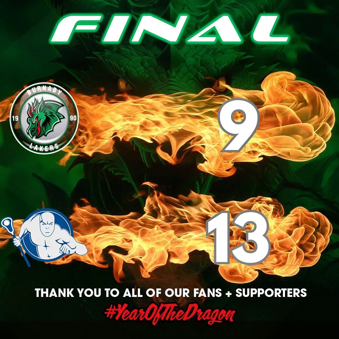 That’s a wrap on our 2024 season. 

Tonight’s scoring came from:
🚨🚨🚨 Jacob Dunbar
🚨🚨🚨 Stu Phillips
🚨🚨 Ben McDonald
🚨 Butch La Roue

Thanks to fans, sponsors, and supporters everywhere. We’ll see you next season!

#YearoftheDragon