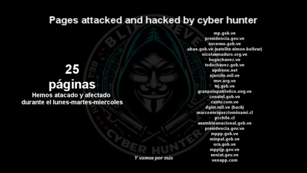 🇻🇪🧑‍💻|CRISIS EN VENEZUELA

¡LLEGO LA CABALLERIA! Anonymous le ha declarado la guerra a Maduro y ya habria tumbado sitios web del regimen como el sitio oficial y la web del Gran Polo Patriotico. Ademas de la aplicacion VenAPP y otras 20 paginas e iran por más.

#VenezuelaLibre