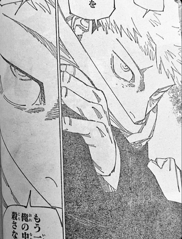Cractus_'s tweet photo. I’ll be thrilled if Megumi makes it out this, but a part of me dies every time I remember I’ll never see Gojo and megumi again, and how we’ll never see Gojo knowing megumi is alive 😭😭 #jjk265 #jjk265spoilers https://t.co/QSV821XA2D