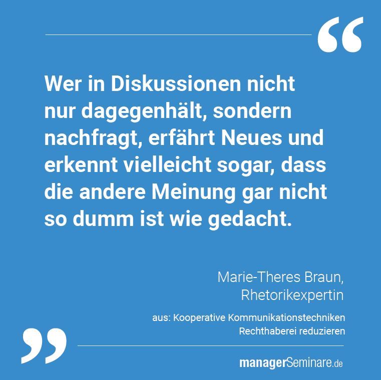 In Unternehmen wird nicht immer sachdienlich gestritten. Oft geht es mehr ums Rechthaben als um Argumente. Aber was hilft, um solche Gesprächssituationen in kooperative Bahnen zu lenken? 👉 msmagazin.info/KoopKomm (€) #Kommunikation #Kooperation

Als Audioversion für alle frei.
