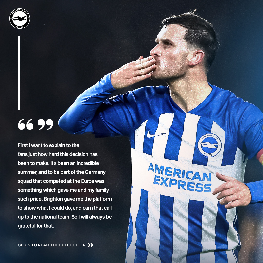 OfficialBHAFC's tweet photo. This is emotional. 🥹 Pascal's penned a heartfelt open letter to Albion fans… 📝