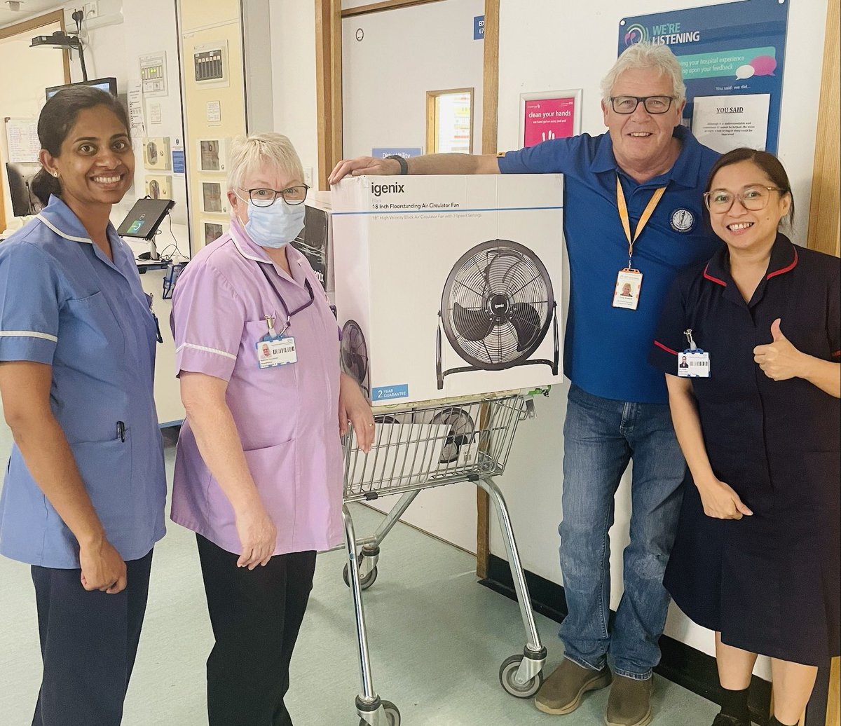 UHS_CCU's tweet photo. Thank you so much League of Friends, a volunteer led charity, for the equipment donations 💙 We now have a new wheelchair, whiteboard for our staff teaching and fans which are just in time for the heat wave. Thank you so much for the ongoing support 🫶🏼🫰🫀 https://t.co/ngYIUXzgAB