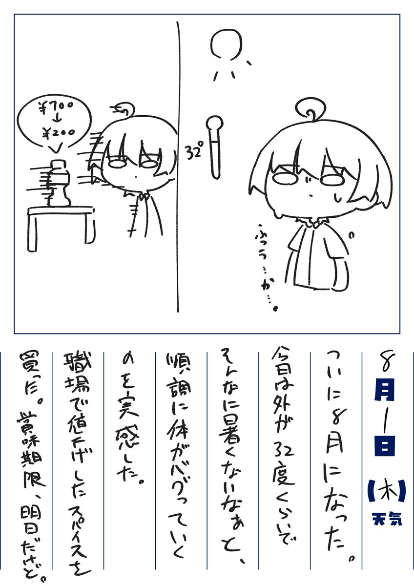 #絵日記 
記念すべき一日目 