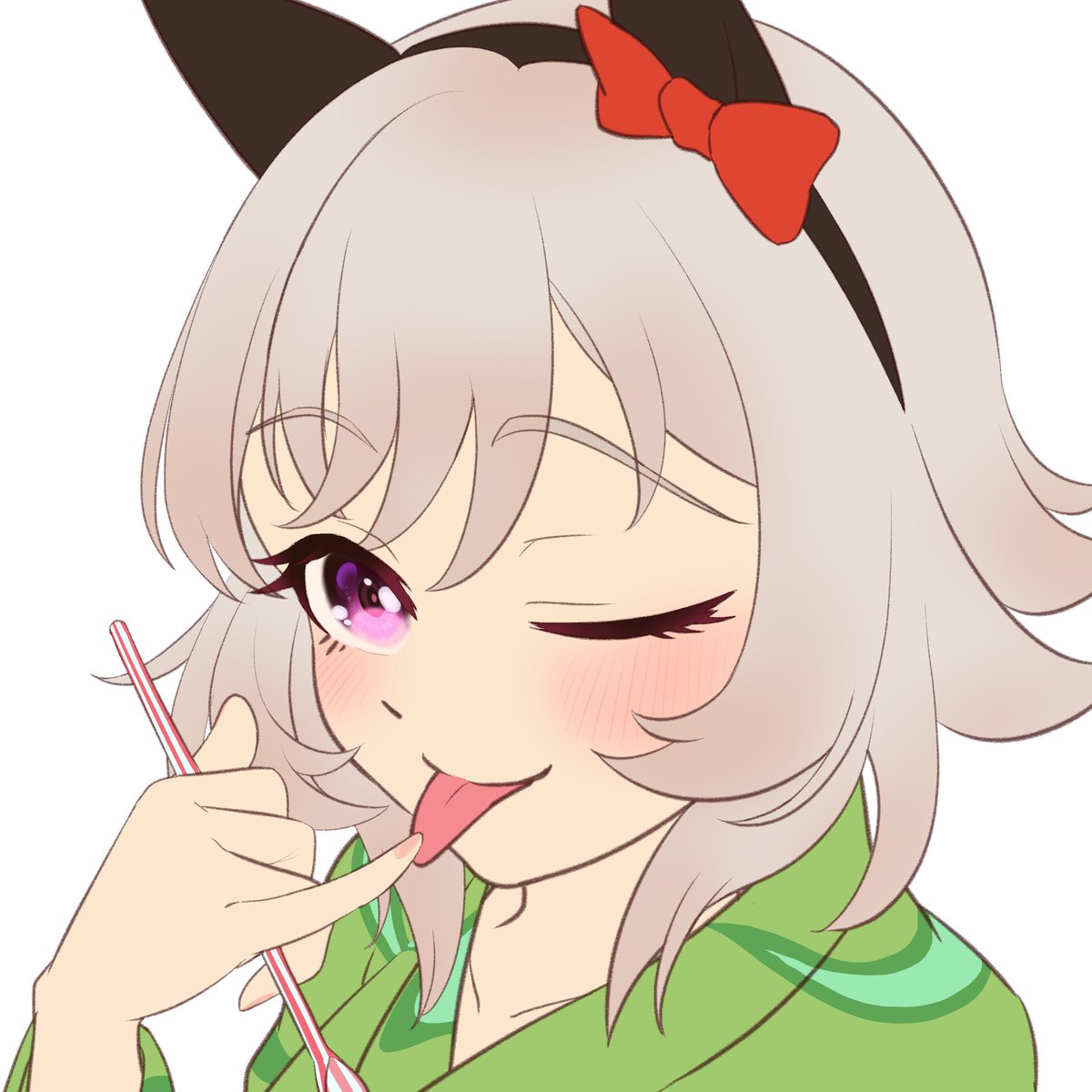 カレンチャン(ウマ娘) 「瞳に透明感出せた気がする浴衣カレンチャンwip 」|さえむらのイラスト