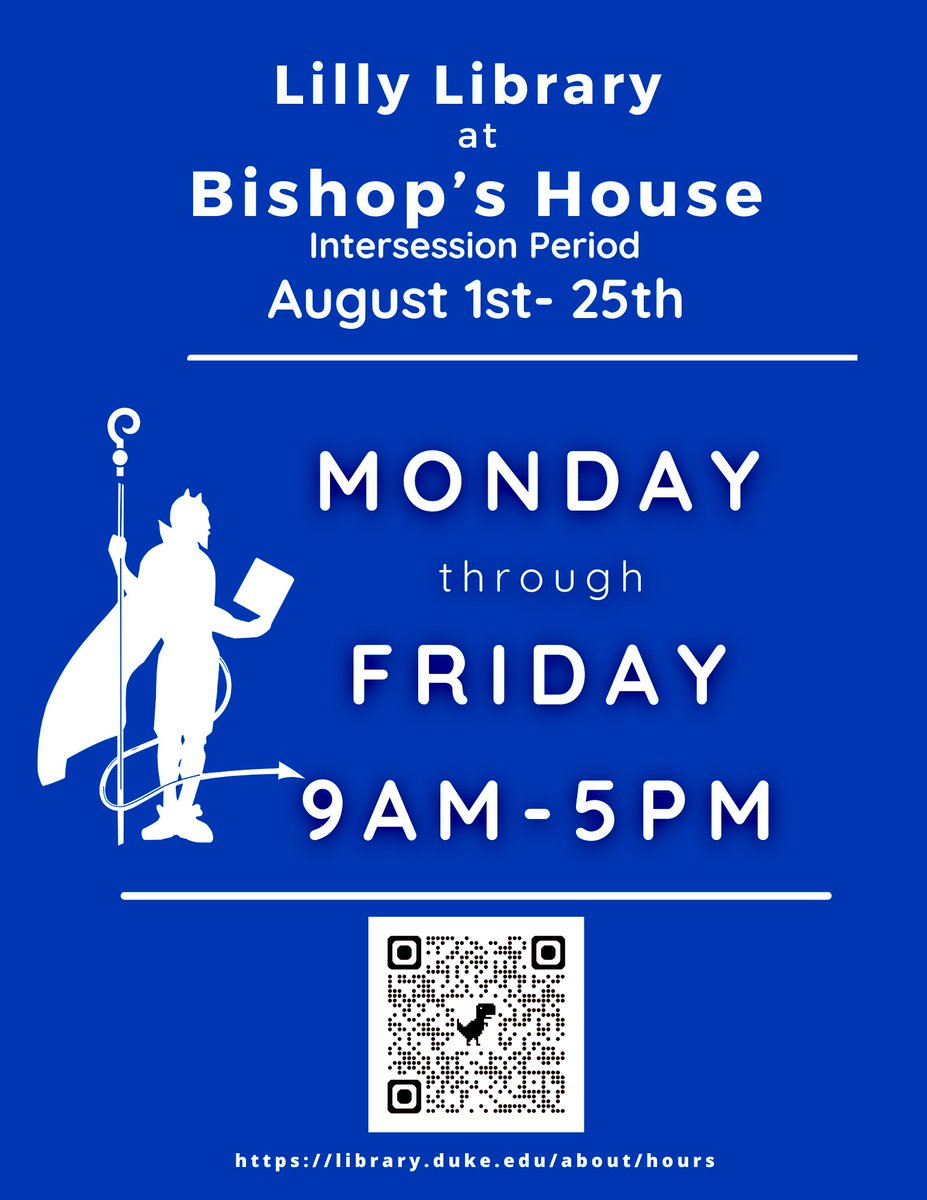 Happy August! Lilly Library at Bishop’s House is open on East Campus: