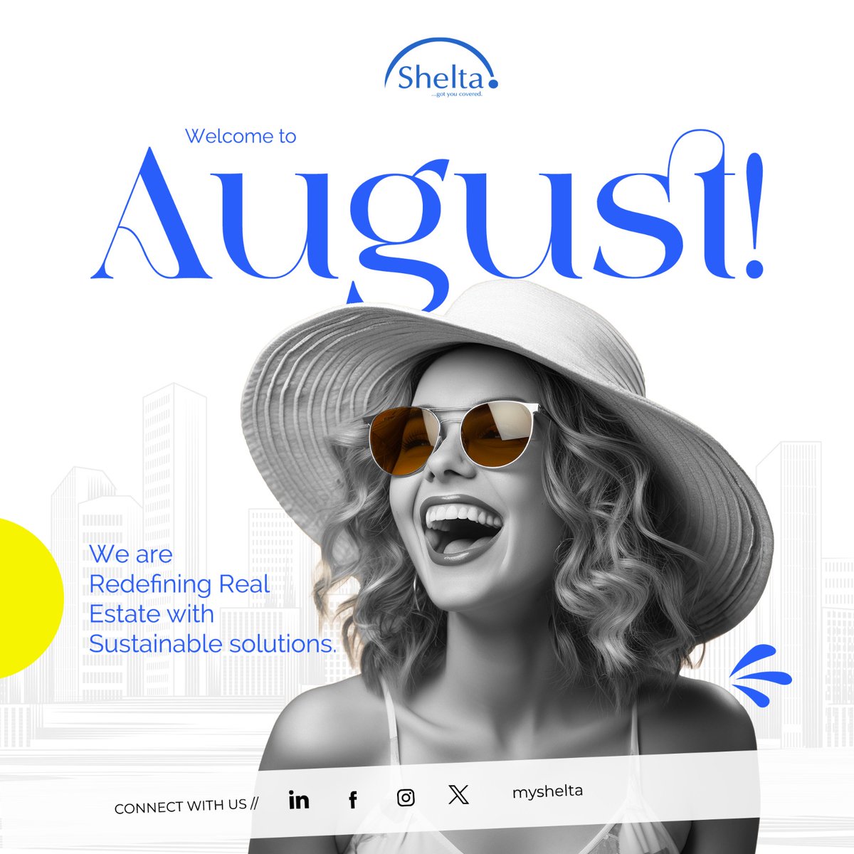 MyShelta's tweet photo. August is here!
We are marching on.

The goal remains the same...

Towards sustainable living in Africa.

"Creating sustainable solutions through technology and data-driven innovations"

Embrace innovations with Shelta..

Happy New Month!

#happynewmonth
#August
#Shelta
#PropertyManagement