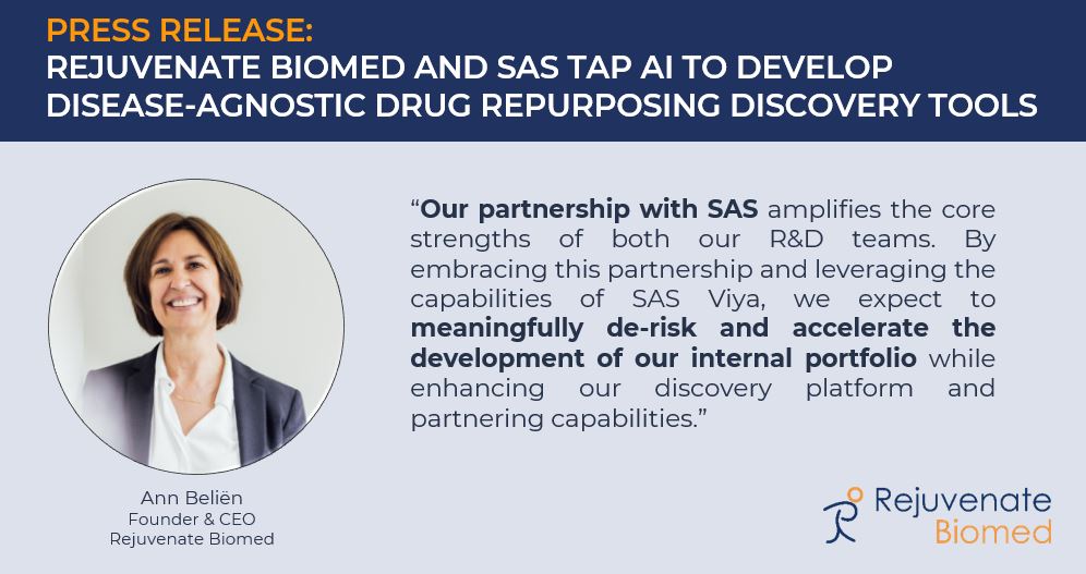 Rejuven8Biomed's tweet photo. 🚀Excited to announce our partnership with SAS to develop a #DiscoveryTool, to uncover medically relevant insights about drugs, diseases, and biological networks, through explorations of hidden biological patterns, developed on SAS® Viya®   
https://t.co/heWgPuXFqo https://t.co/eMd4E5Nvxs