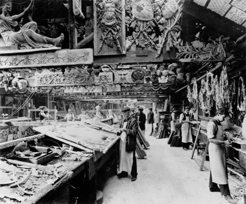 LandmarkHistory's tweet photo. Fascinating fact-finding visit to George Jacksons Ltd, makers of ornamental plasterwork since 1780. From this...to this. Not so very different. And of course I was channelling my imaginary visits to Eleanor #Coade's lost fired artificial stone manufactory in London... https://t.co/Nre99KbT1e