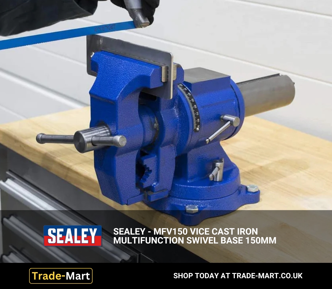TradeMart's tweet image. Clamp down on projects with the Sealey MFV150 Vice!

This cast iron multifunction swivel base vice provides a rock-solid grip for all your clamping needs.

Shop Now: trade-mart.co.uk/products/seale…

#Sealey #Vice #CastIron #WorkshopEssentials