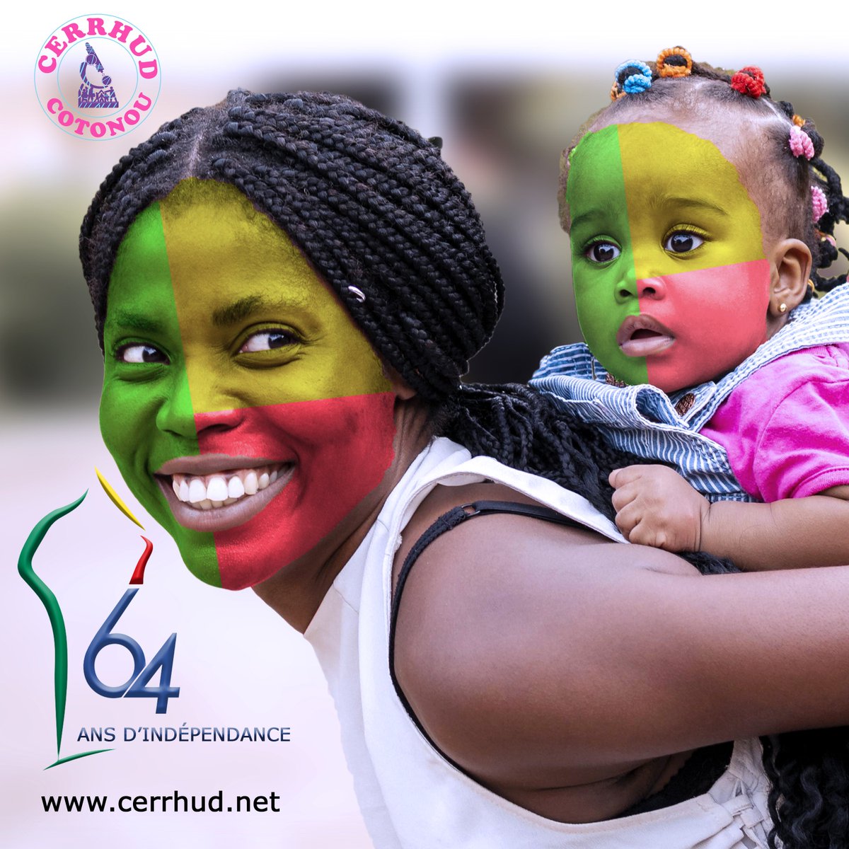 Le CERRHUD est fier de contribuer, par la recherche et des interventions, à l'effort national pour l'amélioration du bien-être des mères, des enfants et des familles. 👩‍👧‍👦🔬✨

Bonne fête de l'indépendance à tous ! 🇧🇯 🎉

#HérosDuBienEtre