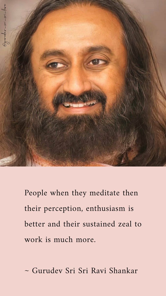 musingmeditates's tweet photo. People when they meditate then their perception, enthusiasm is better and their sustained zeal to work is much more.

~ Gurudev @SriSri  Ravi Shankar

To get posts like this daily join the telegram group (admin only) search for i_am_a_sadhak on Telegram App to join https://t.co/DSE7Yk0Tiw